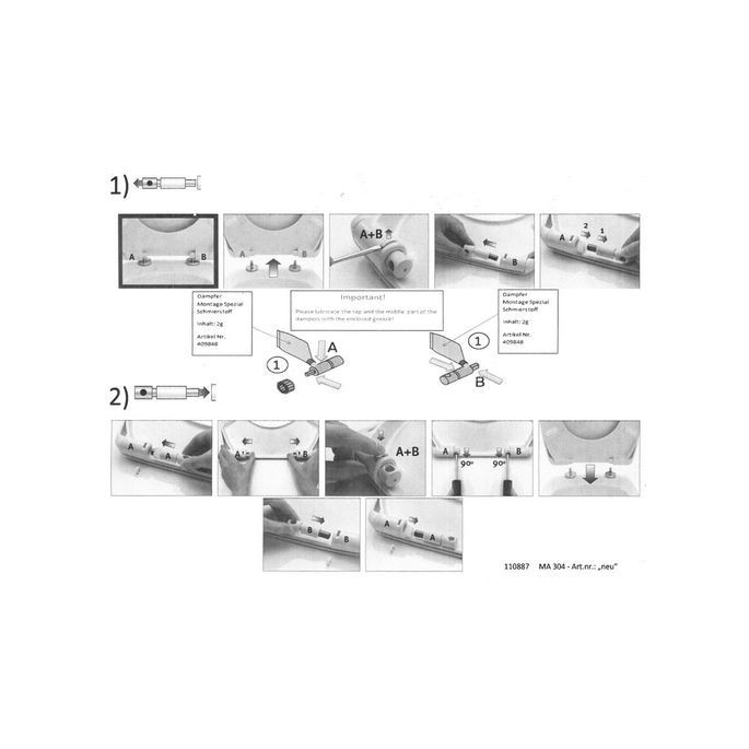 Villeroy & Boch Architectura 92242400 damper set for toilet seat