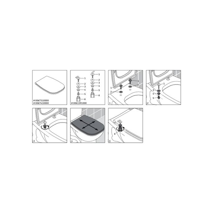 Duravit D-Code 0061391000 scharnierset voor toiletzitting D-Code 006731/006741