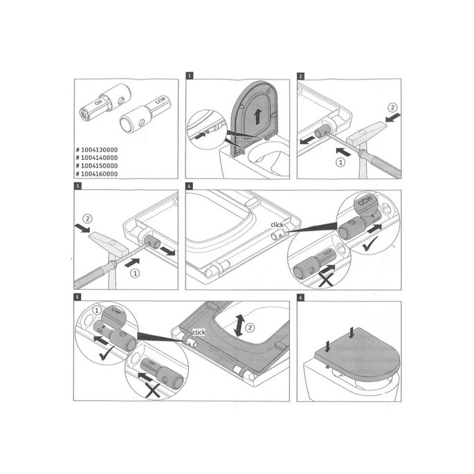 Duravit P3 Comforts 1004160000 Dämpfer set für Toilettensitz P3 Comforts 002039 (2er-Set)