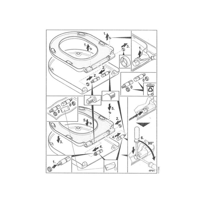 Villeroy & Boch Architectura 92242400 damper set for toilet seat