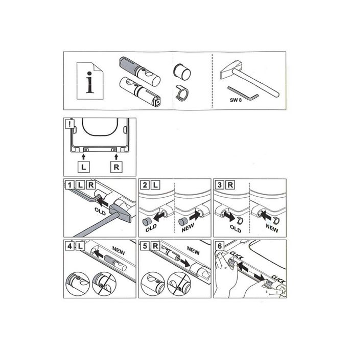 Villeroy & Boch Finion - Venticello 92219100 Dämpfer set für Toilettensitz