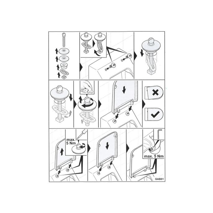 Villeroy en Boch  Finion - Legato - Memento - Venticello 92218861 set vaste scharnieren chroom (t.b.v. urinoirdeksel)