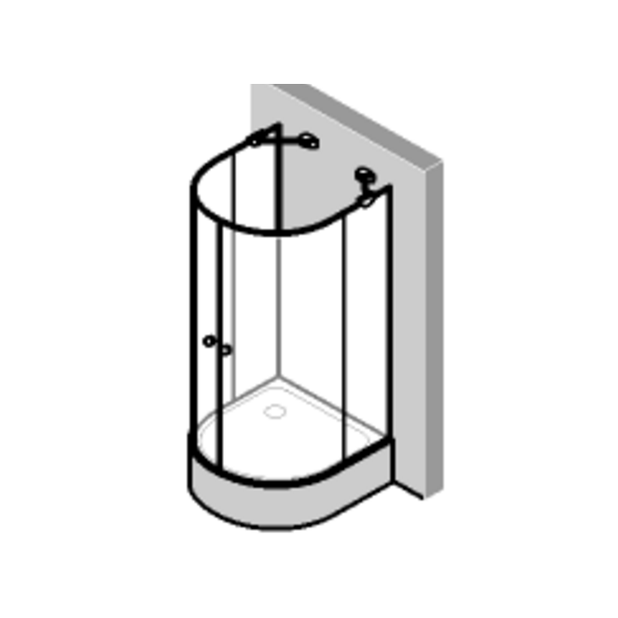 Huppe 1002, 054805 set of drain profiles for 4-section semi-circular shower enclosure