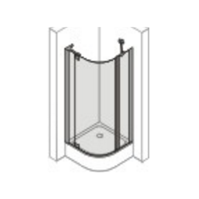 Huppe 1002, 069722 set of drain profiles for 3-part quarter-round corner entry
