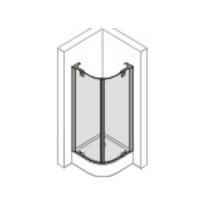 Huppe 1002, 069729 set of drain profiles for 2-part quarter-round corner entry