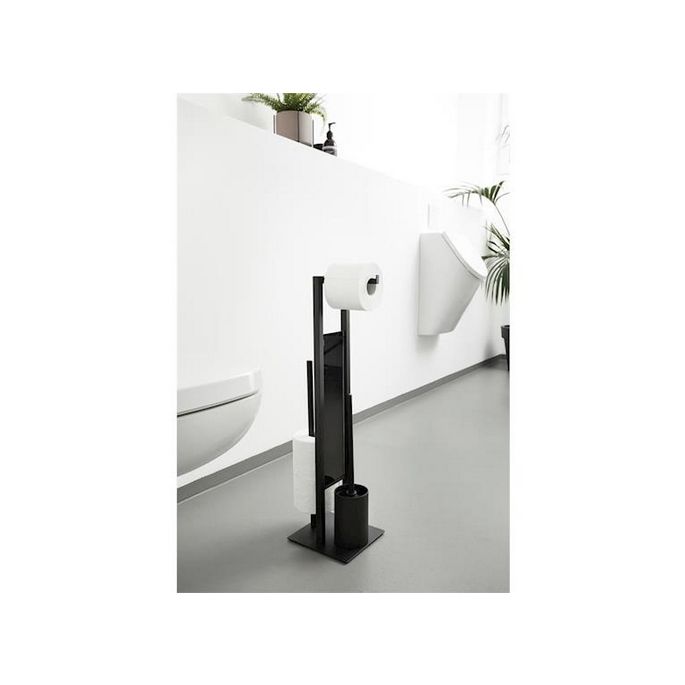 Wenko 23708100 Rivalta toiletstandaard (toiletborstelhouder + toiletrolhouder + reserverolhouder) mat zwart