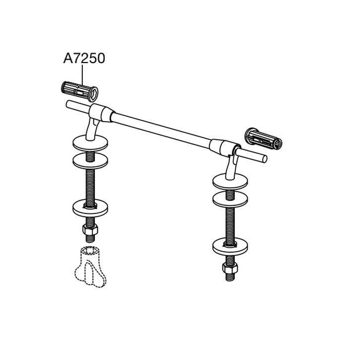 Pressalit BY3999 Projecta-Set fest Scharniere durchgehender Stift Chrom