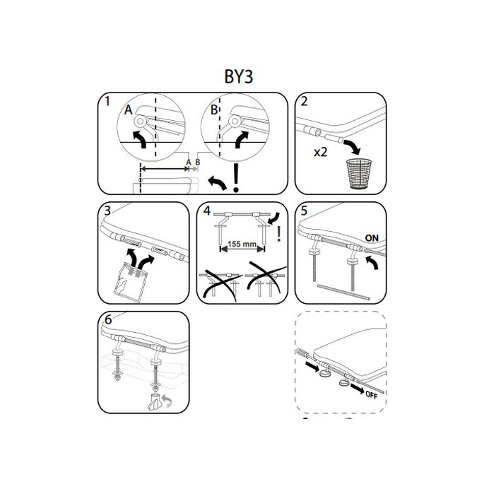 Pressalit BY3999 Projecta-Set fest Scharniere durchgehender Stift Chrom