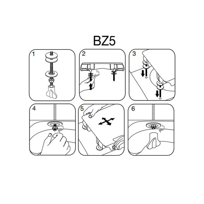 Pressalit BZ5999 Calmo-T Soft set fest Scharniere chrom