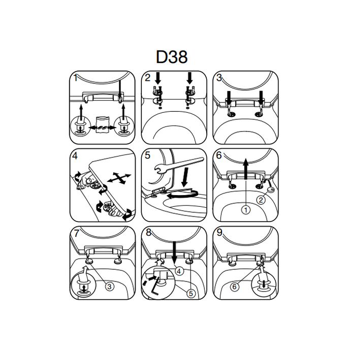 Pressalit 3 684001-D38999 toilet seat with cover black