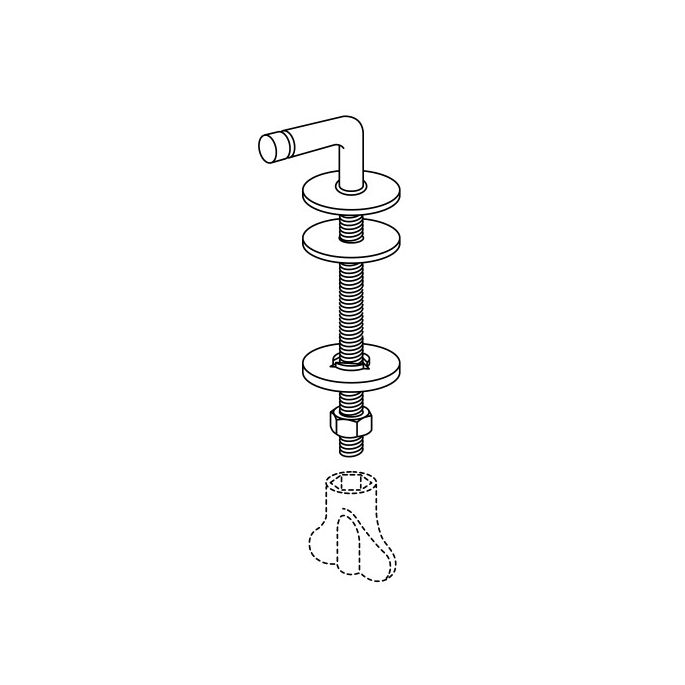 Pressalit DA8999 300+ set of fixed hinges chrome