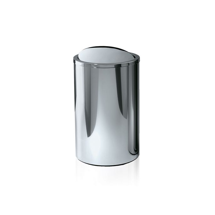 Decor Walther 0610770 DW 121 laundry basket 58xø35cm with swing lid stainless steel polished