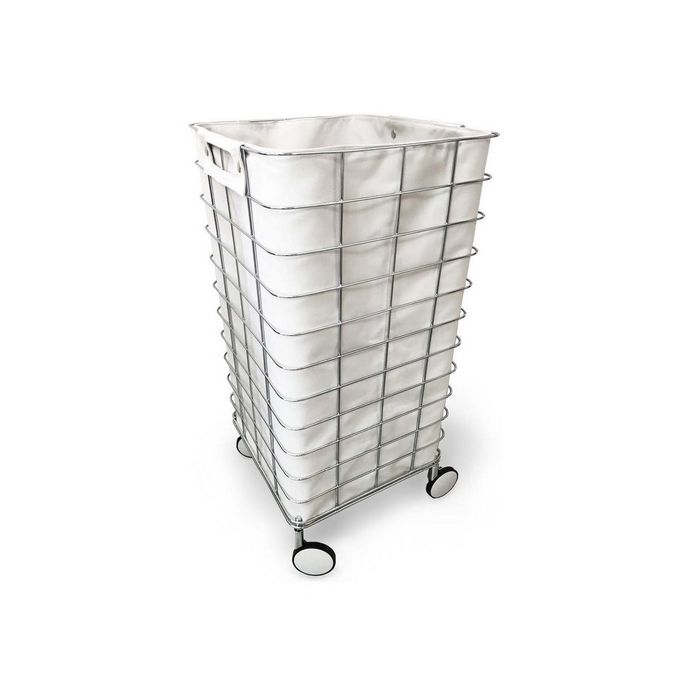 Decor Walther 0613750 WR 1 laundry basket stainless steel chrome/ nylon white