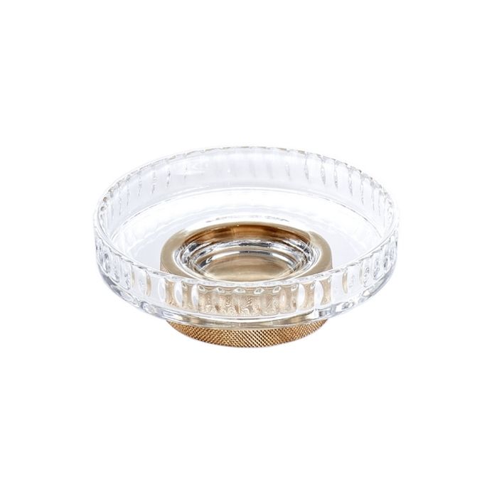Decor Walther 0854782 CLUB STS soap dish matte gold/ clear glass