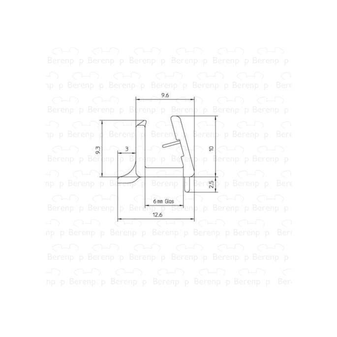 Duscholux 250240.01.000.0950 drainage profile horizontal 95cm, 6mm