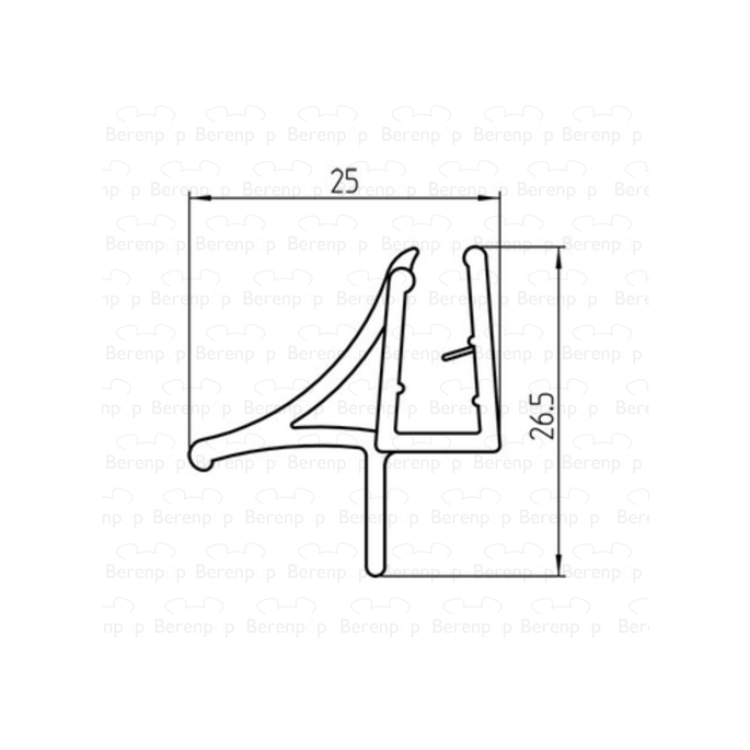 Duscholux 250313.07.005.000 drainage profile curved left, 69.3cm