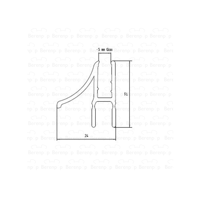 Duscholux 250370.01.004.000 drainage profile curved, left, 5mm