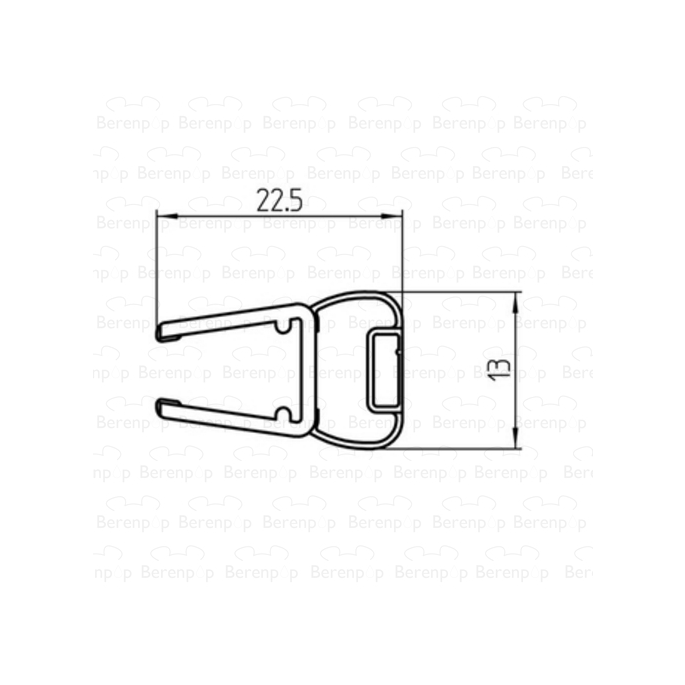 Duscholux 250549.01.000.2100 magneetprofiel, recht, 210cm