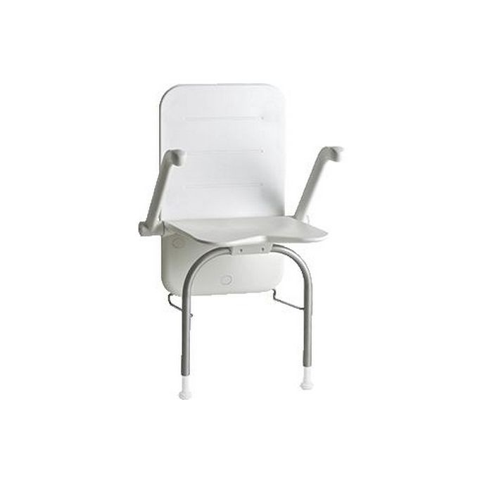 Etac Relax 81708040 shower seat with armrests, support legs and backrest Volcano gray