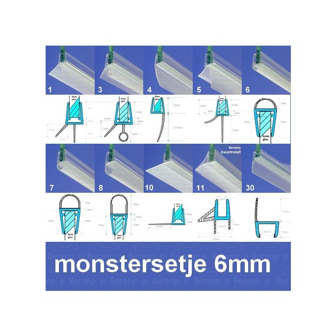 Exa-Lent Universal MON-6 sample set - shower strips 5 and 6mm