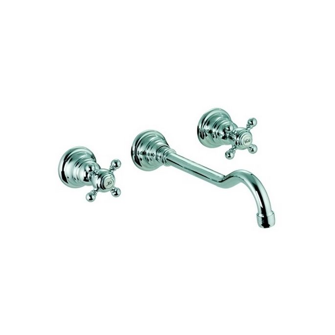 Fima Carlo Frattini Elizabeth F5081L5BR 3-hole wall sink faucet 2-handle spout 20cm bronze