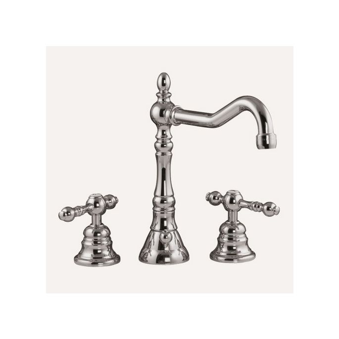 Fima Carlo Frattini Epoque F5051SN 3-gats wastafelkraan 2-greeps geborsteld nikkel