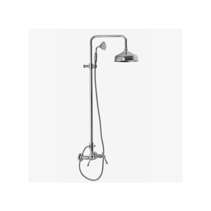 Fima Carlo Frattini Epoque F50552SN exposed shower mixer 2 handle with shower set brushed nickel