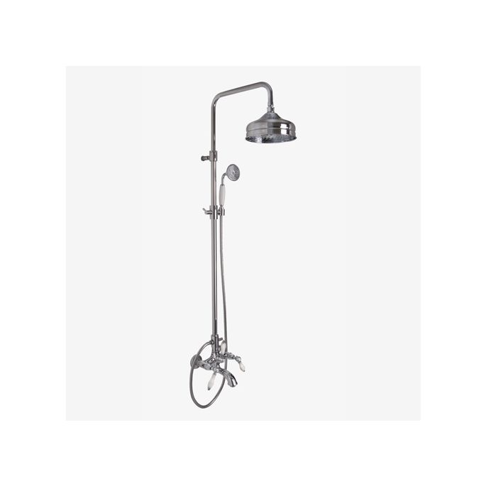 Fima Carlo Frattini Herend F54042CR bath faucet surface mounted 2 handle with shower set chrome