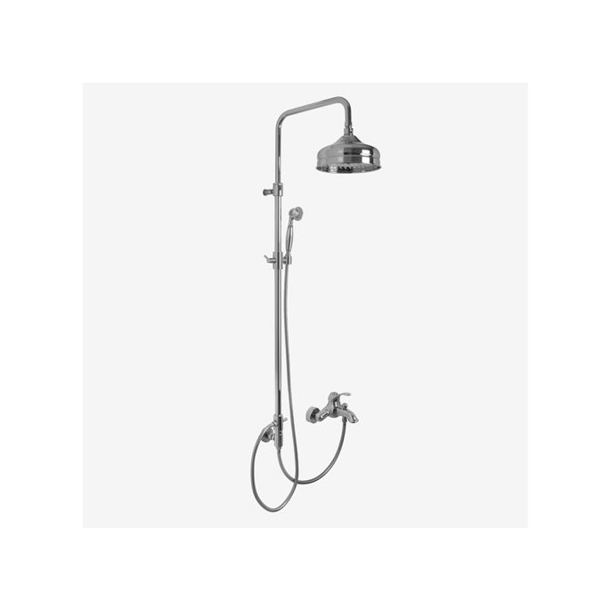 Fima Carlo Frattini Lamp F33042SN Badewannenarmatur Aufputz 1-Hebel mit Duschset nickel gebürstet