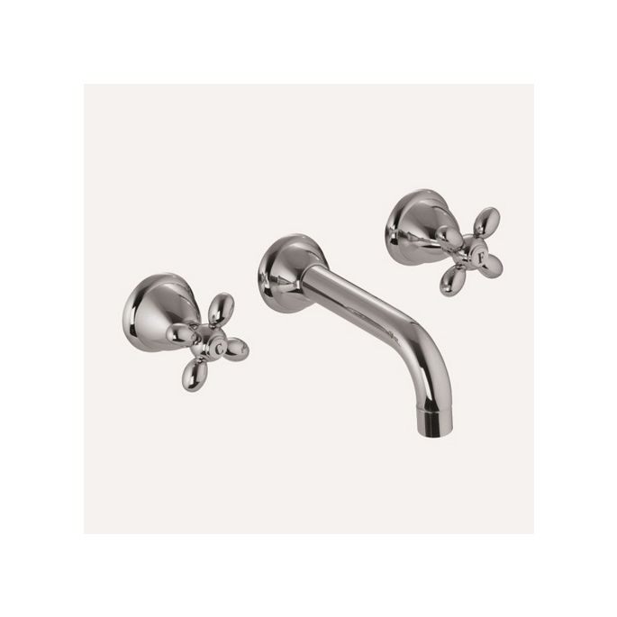 Fima Carlo Frattini Olivia F50015CR 3-hole wall mounted basin mixer 2 handle spout 16cm chrome