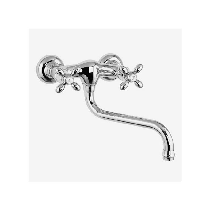 Fima Carlo Frattini Olivia F5006SN Wand Küchenarmatur 2-Griff gebürstetes Nickel