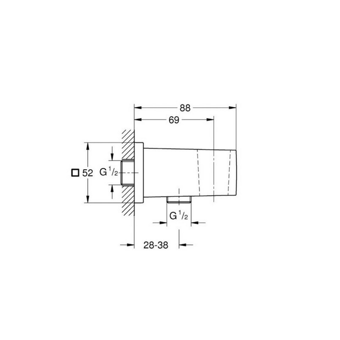 Grohe Eurocube 26370045 wall connection elbow with wall bracket chrome (OUTLET)