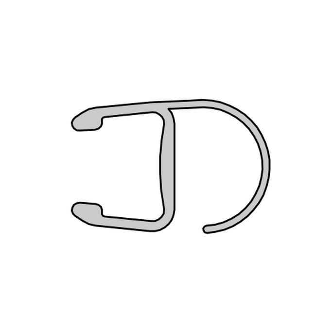 HSK E100077-6 verticaal afdichtingsprofiel 200cm, 6mm