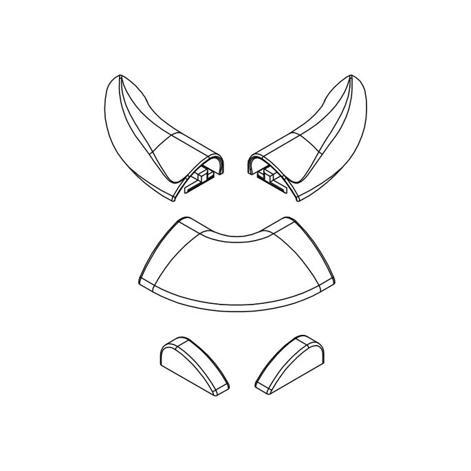 HSK E100211-16-41 Abdeckkappen für Schweller, chrom