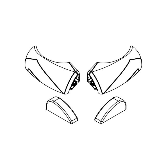 HSK E100211-22-01 afdekkapjes voor waterdorpel, alu mat zilver