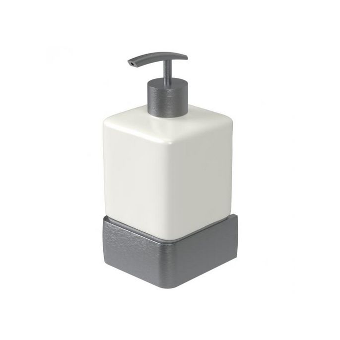 Haceka Aline 1208691 soap dispenser white ceramic/ brushed gray