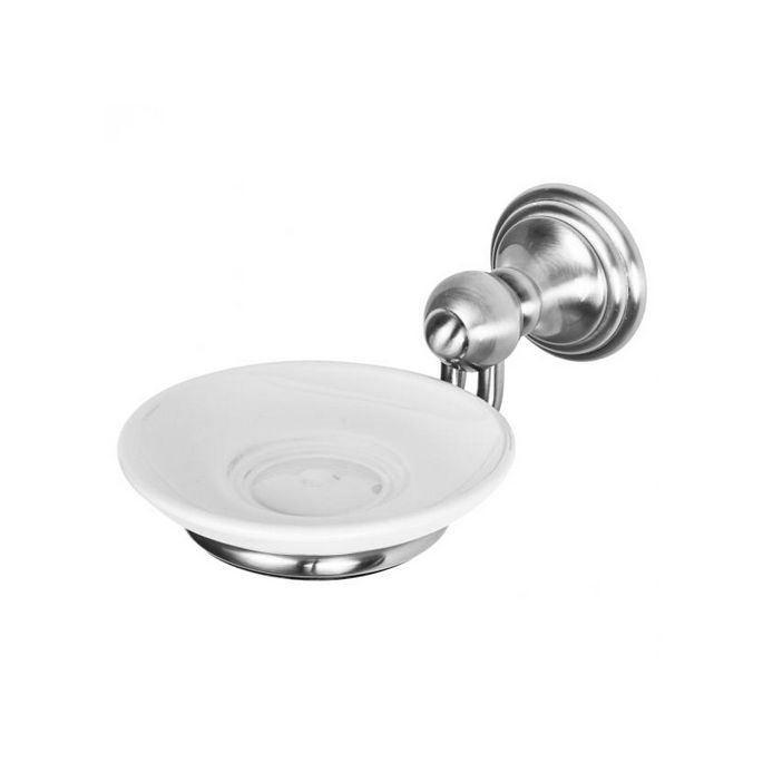Haceka Allure 1208481 soap holder with insert porcelain/ stainless steel brushed