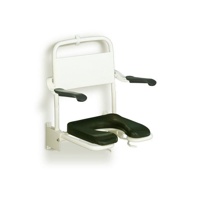 Handicare (Linido) LI2223021402 shower seat (with soft seat) with backrest and armrests stainless steel coated white