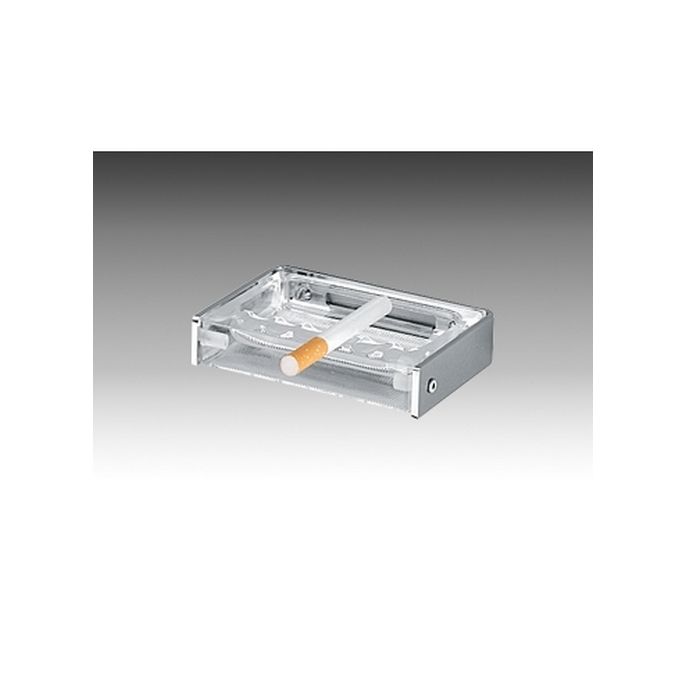 Inda Hotellerie A05300CR03 ashtray wall chrome with clear transparent glass tray