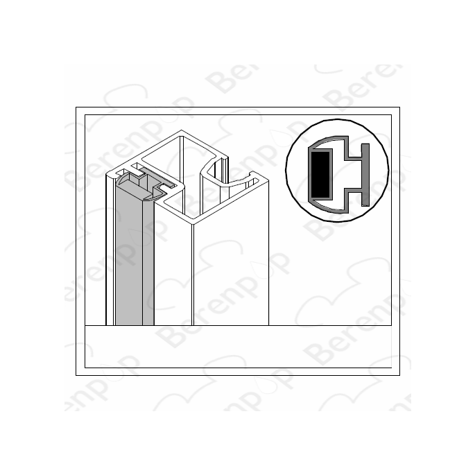 Inda Sim 6000 RBGV133134GR slide-in magnetic profile for hinge side, 195cm