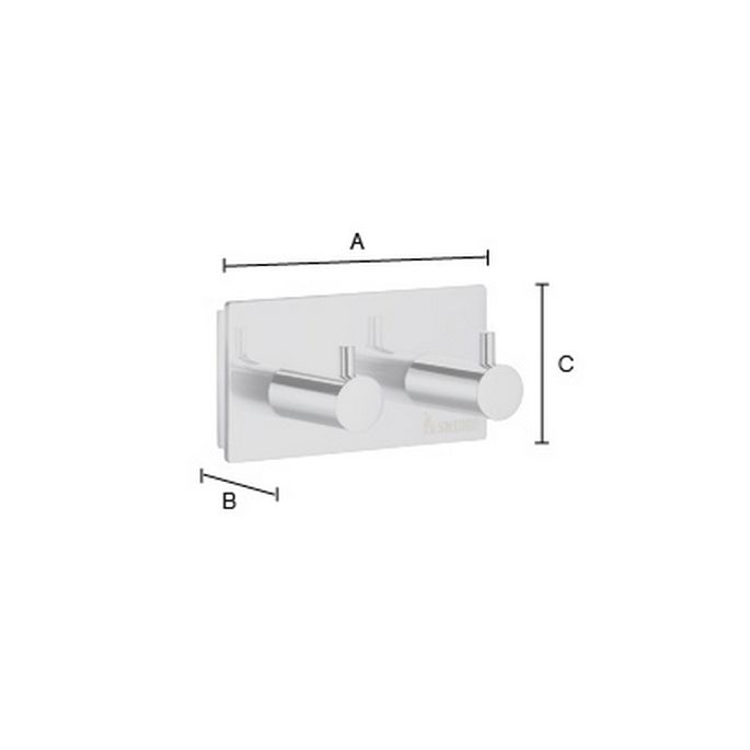 Smedbo Pool ZK356 double Handtuchhak chrom
