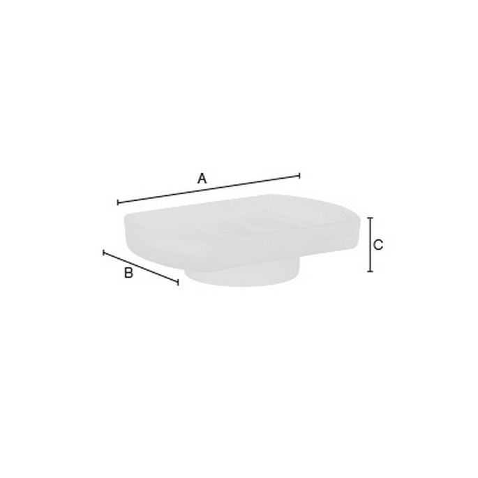 Smedbo XTRA L348 lose Seifenschale weiß satiniertes Glas