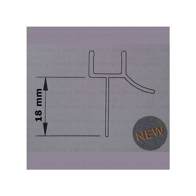 Provex 1201SA00F+ drainage strip 120cm, 18mm high, transparent, for glass thickness 6mm