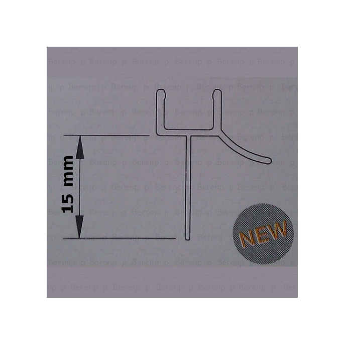 Provex 1236SA00F drainage strip 92cm, 15mm high, transparent, for glass thickness 6mm