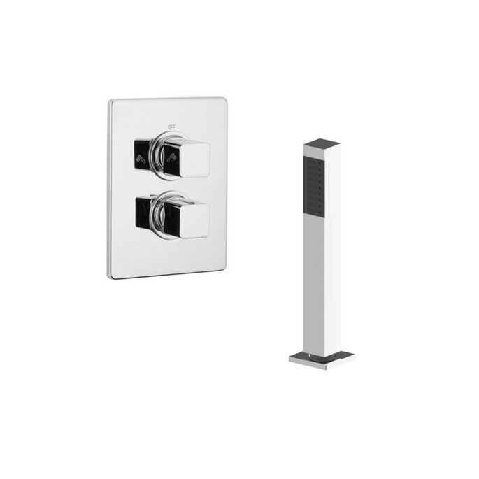 Pure Aragon AR5113 recessed set for bath thermostatic 2 outlets chrome