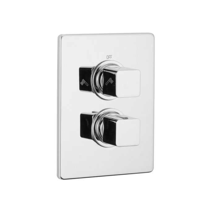 Pure Aragon AR5119 recessed thermostat with 2 outlets chrome