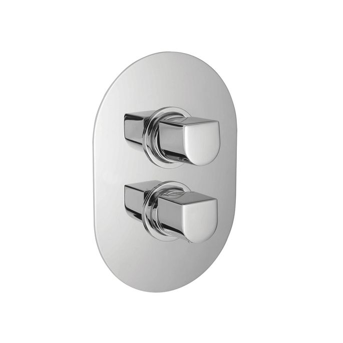 Pure Ebro EB5230 recessed thermostat with 2 outlets chrome