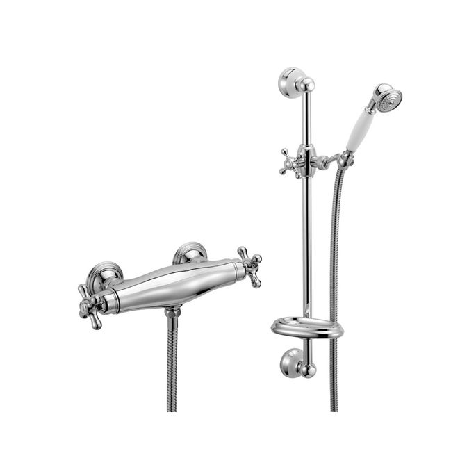 Pure Melrose ME5830 thermostatic shower valve with sliding bar set chrome