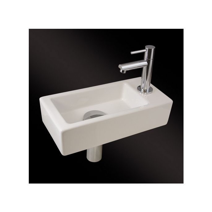 San4U 2502035 One Pack Mini-Block (right) fountain set white ceramic/ chrome