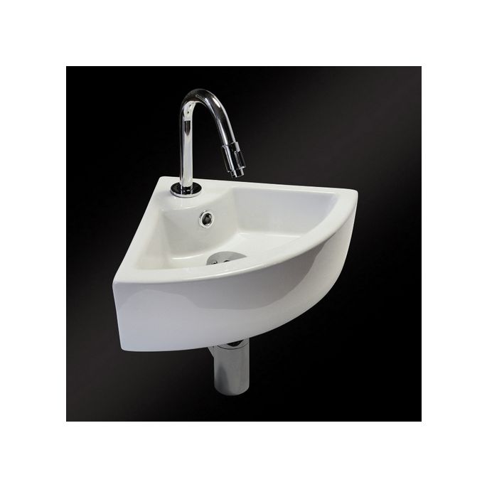 San4U 2503565 One Pack Floor fountain set white ceramic/ chrome